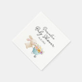 Schattige Eenvoudig Kleine Konijntje Wildbloemen B Servet (Hoek)