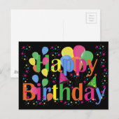 Schattige Eenvoudig Kleurrijk Gelukkig Verjaardag Briefkaart (Voorkant / Achterkant)