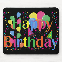 Schattige Eenvoudig Kleurrijk Gelukkig Verjaardag Muismat