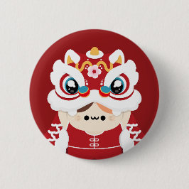 Schattige eenvoudig leuk Chinees Nieuwjaar Ronde Button 5,7 Cm
