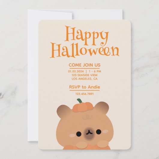 Schattige eenvoudig leuk Halloween feest Kaart (Voorkant)