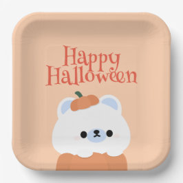 Schattige eenvoudig leuk Halloween feest Papieren Bordje