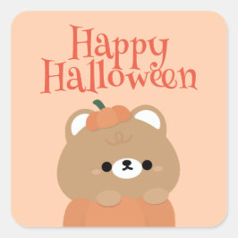 Schattige eenvoudig leuk Halloween feest Vierkante Sticker