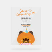 Schattige eenvoudig leuk verjaardagsfeestje acryl bord (Voorkant)