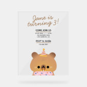 Schattige eenvoudig leuk verjaardagsfeestje acryl bord (Voorkant)