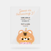 Schattige eenvoudig leuk verjaardagsfeestje acryl bord (Voorkant)