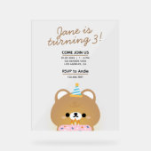 Schattige eenvoudig leuk verjaardagsfeestje acryl bord (Voorkant)