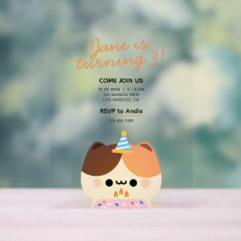 Schattige eenvoudig leuk verjaardagsfeestje acryl bord