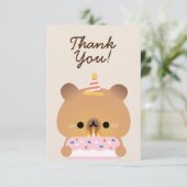 Schattige eenvoudig leuk verjaardagsfeestje bedankkaart (Staand voorkant)