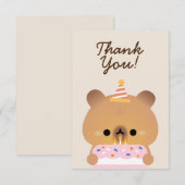 Schattige eenvoudig leuk verjaardagsfeestje bedankkaart (Voorkant / Achterkant)