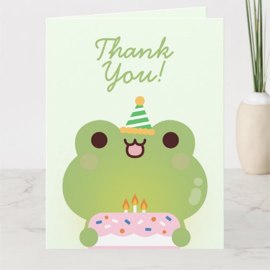 Schattige eenvoudig leuk verjaardagsfeestje bedankkaart (Voorkant)