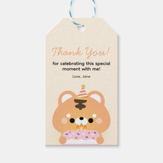 Schattige eenvoudig leuk verjaardagsfeestje cadeaulabel (Voorkant)