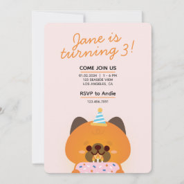 Schattige eenvoudig leuk verjaardagsfeestje kaart