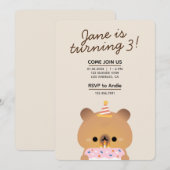 Schattige eenvoudig leuk verjaardagsfeestje kaart (Voorkant / Achterkant)