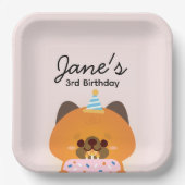 Schattige eenvoudig leuk verjaardagsfeestje papieren bordje (Voorkant)