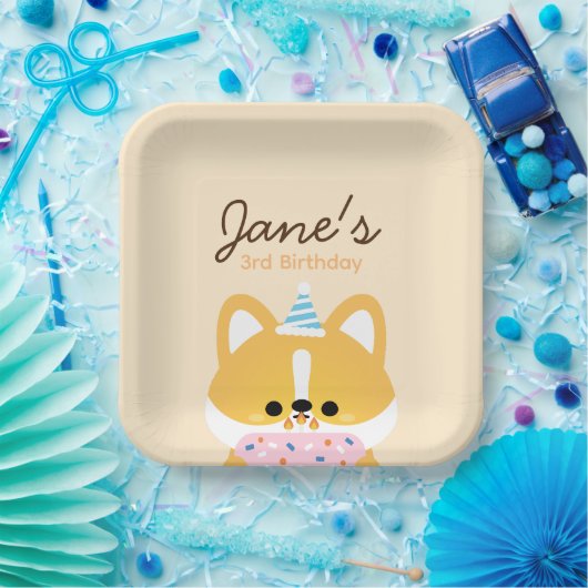 Schattige eenvoudig leuk verjaardagsfeestje papieren bordje (Feest)