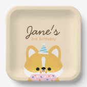 Schattige eenvoudig leuk verjaardagsfeestje papieren bordje (Voorkant)