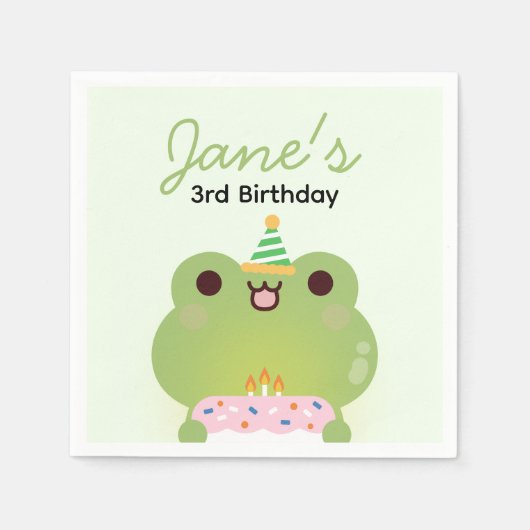 Schattige eenvoudig leuk verjaardagsfeestje servet (Voorkant)