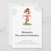 Schattige eenvoudig meisje voorschool Afstuderen Kaart (Voorkant)