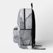 Schattige Eenvoudig minimalistisch Zilver en Zwart Bedrukte Rugzak (Rechts)