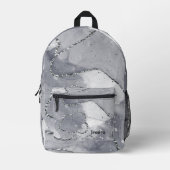 Schattige Eenvoudig minimalistisch Zilver en Zwart Bedrukte Rugzak (Voorkant)