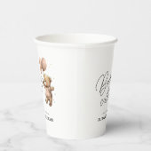 Schattige Eenvoudig Modern Beary Sweet Baby shower Papieren Bekers (Rechts)