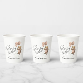 Schattige Eenvoudig Modern Beary Sweet Baby shower Papieren Bekers