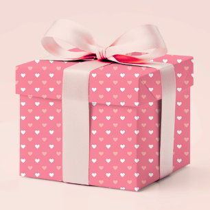 Schattige Eenvoudig Modern Love Hearts Peach Wit R Cadeaupapier