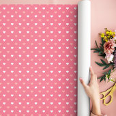 Schattige Eenvoudig Modern Love Hearts Peach Wit R Cadeaupapier