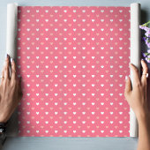 Schattige Eenvoudig Modern Love Hearts Peach Wit R Cadeaupapier