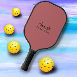 Schattige Eenvoudig Roos Roze Monogram Volledige N Pickleball Paddle