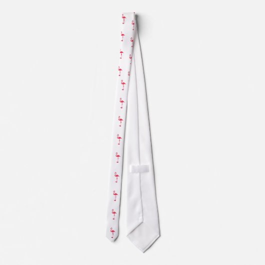 Schattige Eenvoudig Roze Flamingo patroon Stropdas (Achterkant)