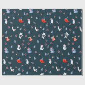 Schattige Eenvoudig scandi winter kerstpatroon Cadeaupapier (Vlak)