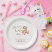 Schattige Eenvoudig Teddy Bear Baby shower Papieren Bordje (Feest)