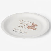 Schattige Eenvoudig Teddy Bear Baby shower Papieren Bordje (Gekanteld)