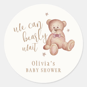 Schattige Eenvoudig Teddy Bear Baby shower Ronde Sticker
