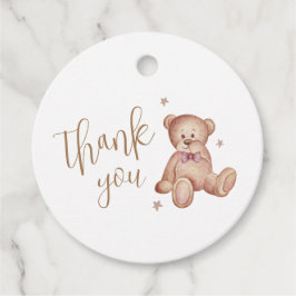 Schattige Eenvoudig Teddy Bear Star Baby shower Da Bedankjes Labels
