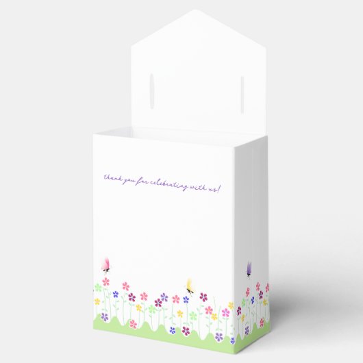 Schattige eenvoudig voorjaar Bloemen Baby shower Bedankdoosjes (Geopend)