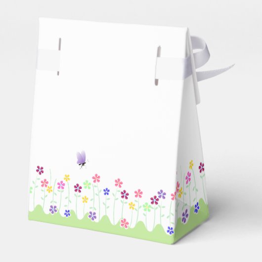 Schattige eenvoudig voorjaar Bloemen Baby shower Bedankdoosjes (Achterkant)