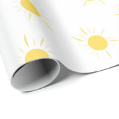 Schattige Eenvoudig Zonnepatroon Baby shower Cadeaupapier (Rol Hoek)