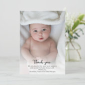 Schattige Eenvoudige Aangepaste Foto Dank Je Wel N Bedankkaart (Staand voorkant)