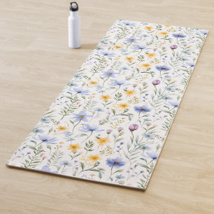 Schattige Eenvoudige Blauwe Paarse Waterverf Wilde Yogamat