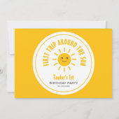 Schattige Eenvoudige Eerste Reis Rond De Zon 1e Ve Bedankkaart (Achterkant)