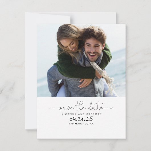 Schattige Eenvoudige en Elegante Sla de Datum Op F Save The Date (Voorkant)