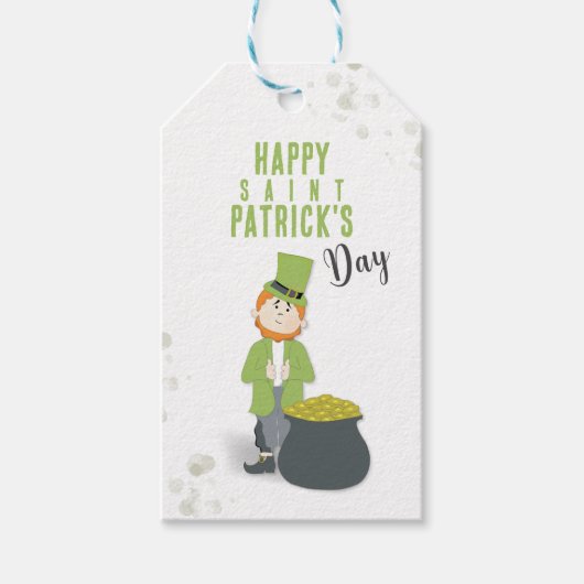 Schattige Eenvoudige Kabouter St. Patrick's Day Aa Cadeaulabel (Voorkant)