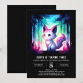 Schattige eenvoudige kattenverjaardag kaart (Voorkant / Achterkant)