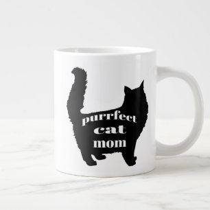 Schattige Eenvoudige Moderne Kattenmoeder Grote Koffiekop