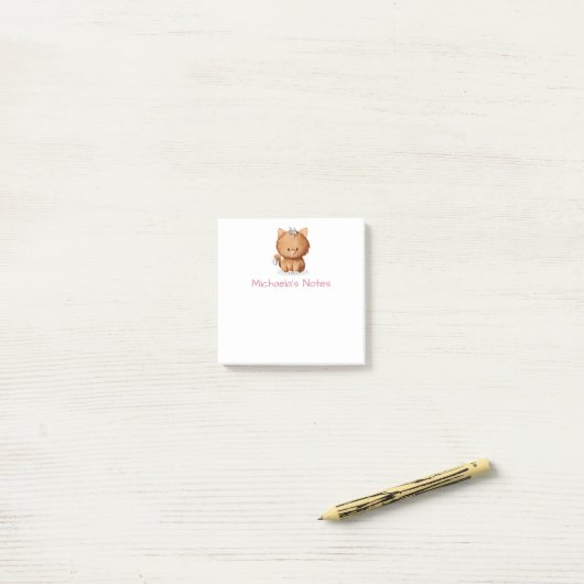 Schattige Eenvoudige Oranje Kat Post-it® Notes (Op bureau)