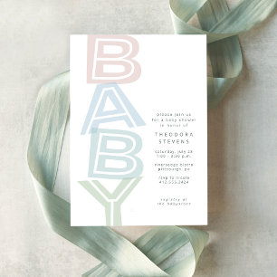 Schattige eenvoudige pastel baby shower kaart