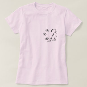 Schattige Eenvoudige Roze Kat T-shirt
